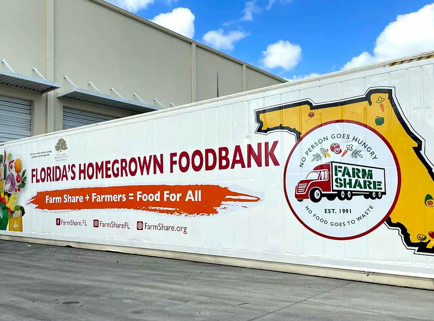 farm share florida's homegrown foodbank semi truck