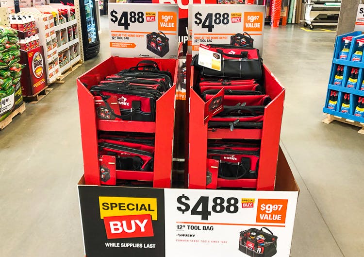 husky tool bag sets on sale as a special buy item at Home Depot for black friday