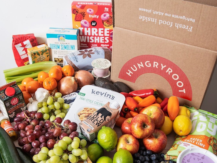 A box of Hungryroot food