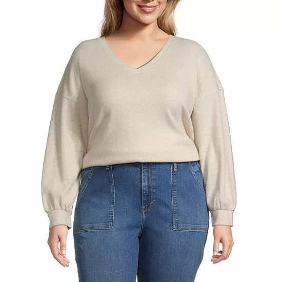jcpenney ana plus-size long sleeve shirt 