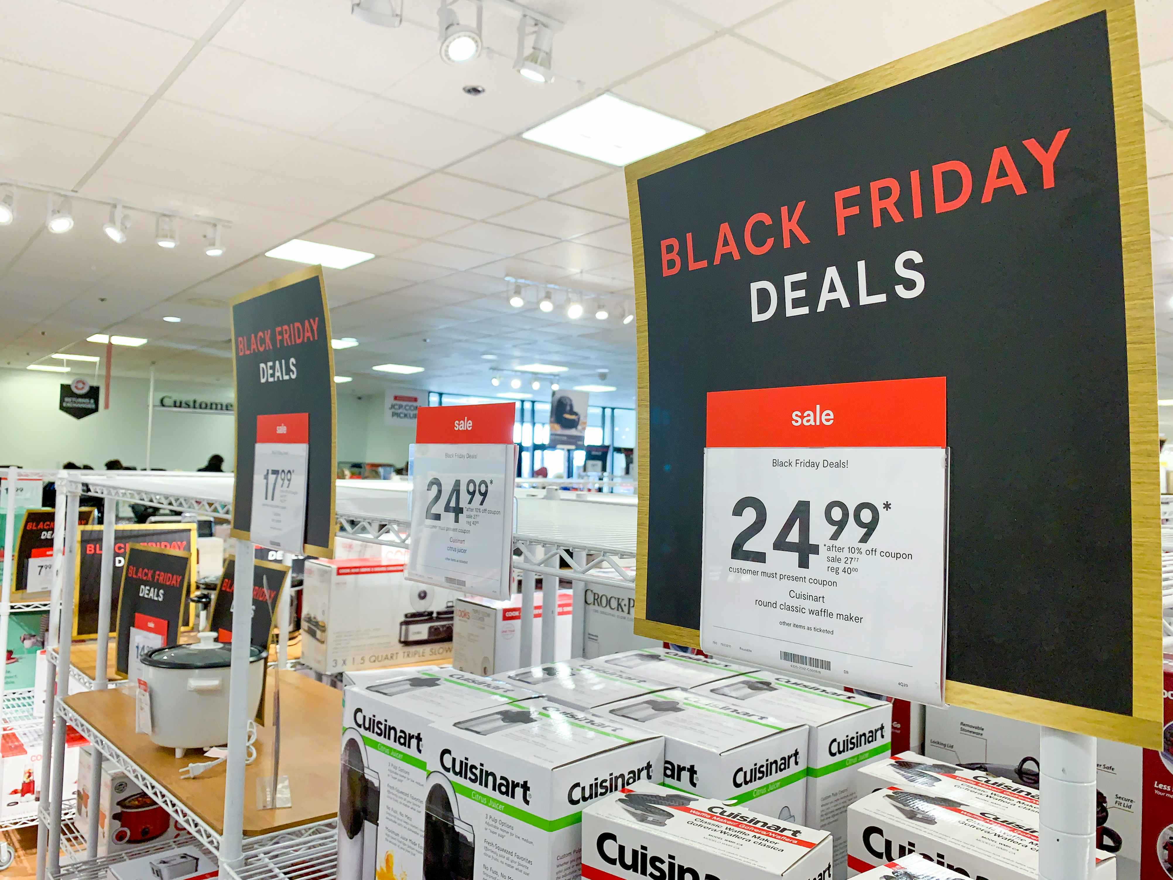 Black Friday signs inside JCPenney