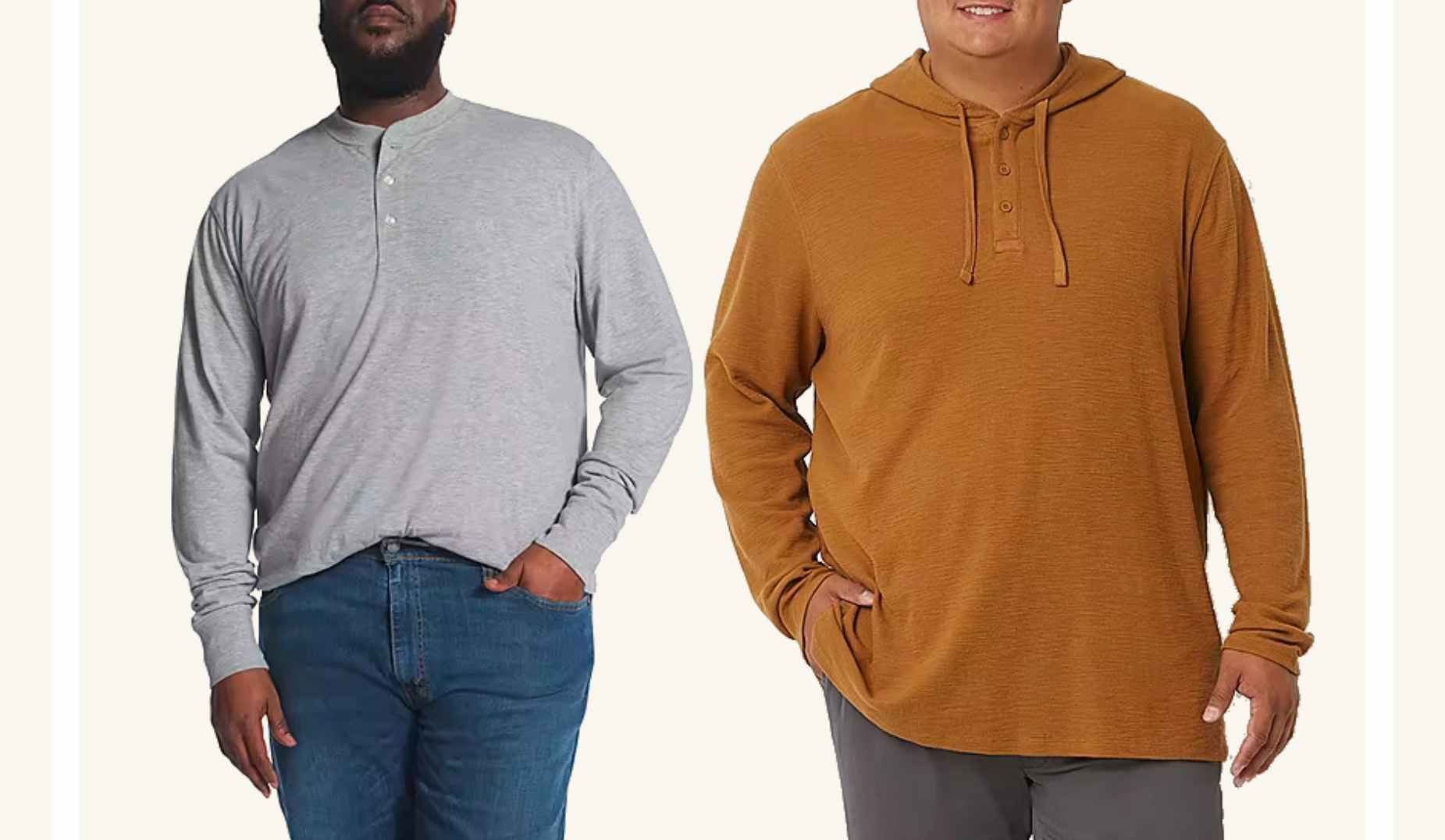 jcpenney mens big and tall henley long sleeves 