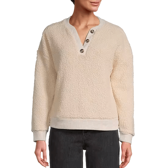 jcpenney henley pullover womens 