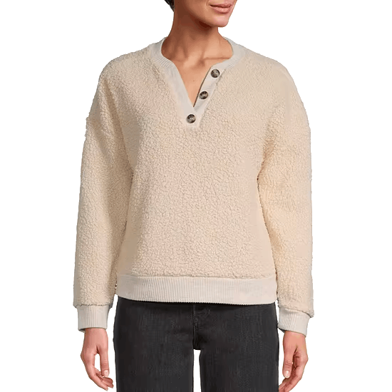 jcpenney henley pullover womens