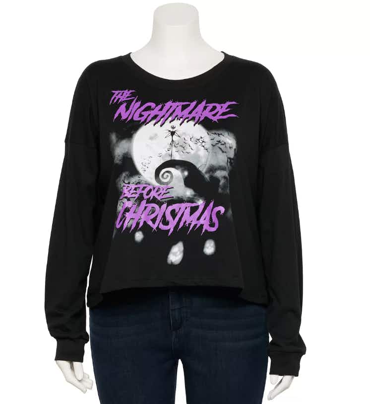 Disney's The Nightmare Before Christmas Jack On Hill Graphic Plus Sized Sweatshirt