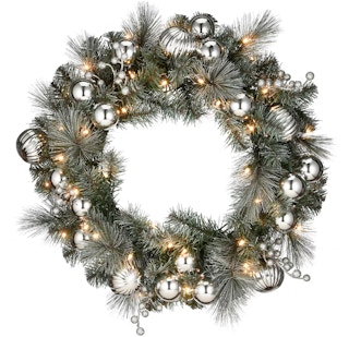 National Tree Company LED Frosted Silver Pine Artificial Christmas Wreath