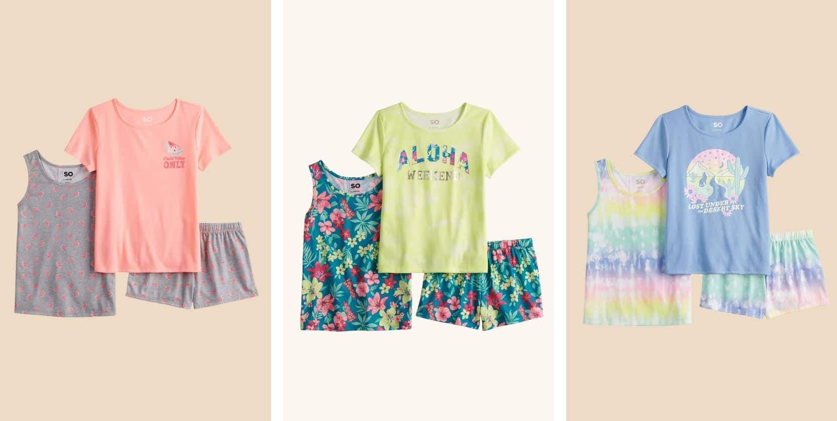 girls 3-piece pajama set