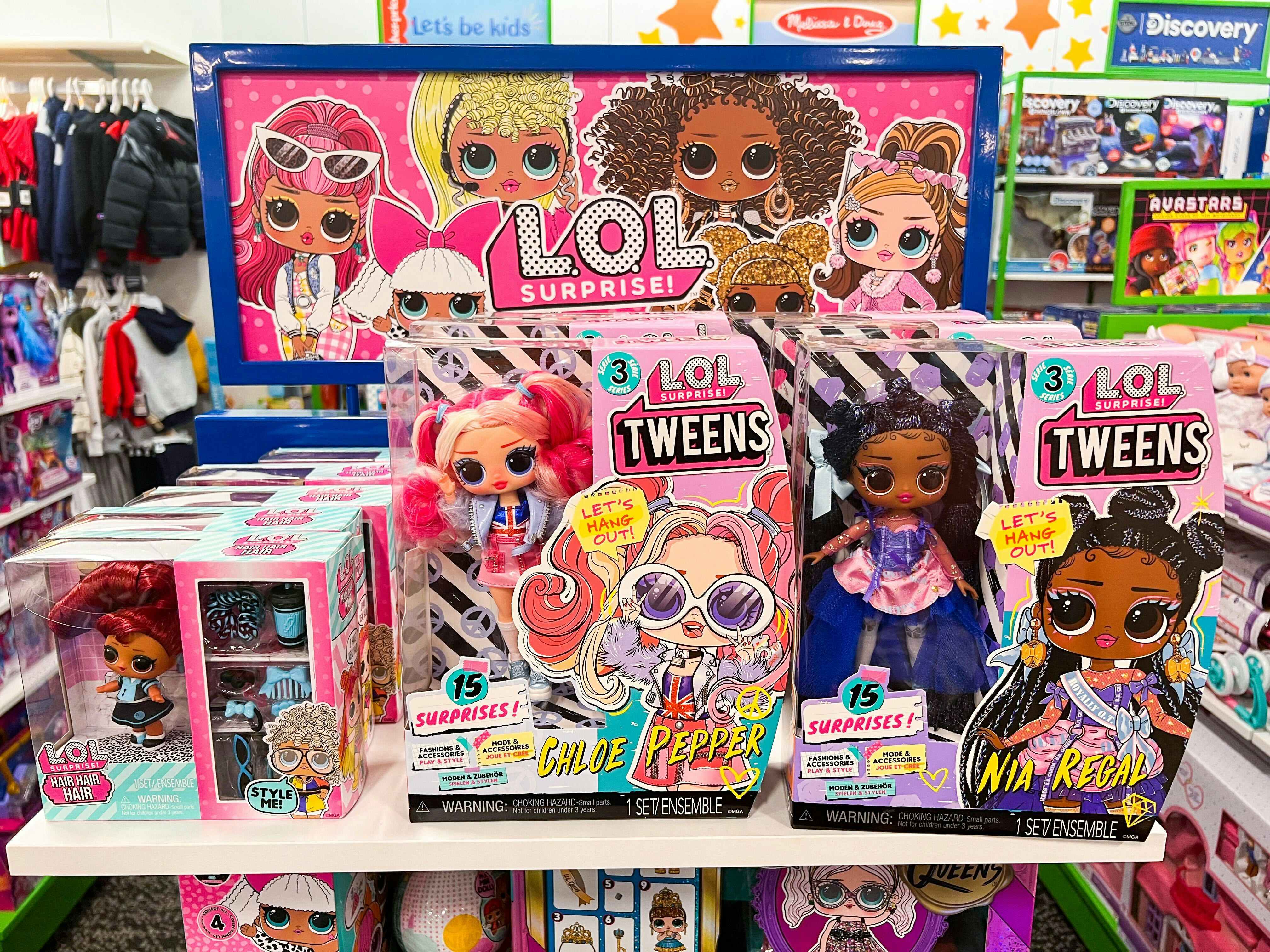 lol tweens and surprise dolls toys on macy's store shelf