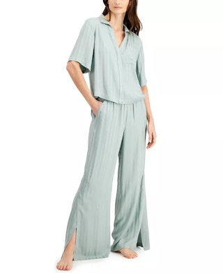 macys alfani wide leg pajama set 