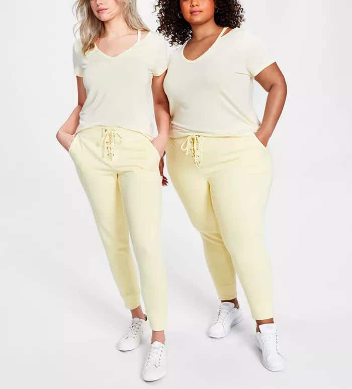 macys jenni womens yellow workout set