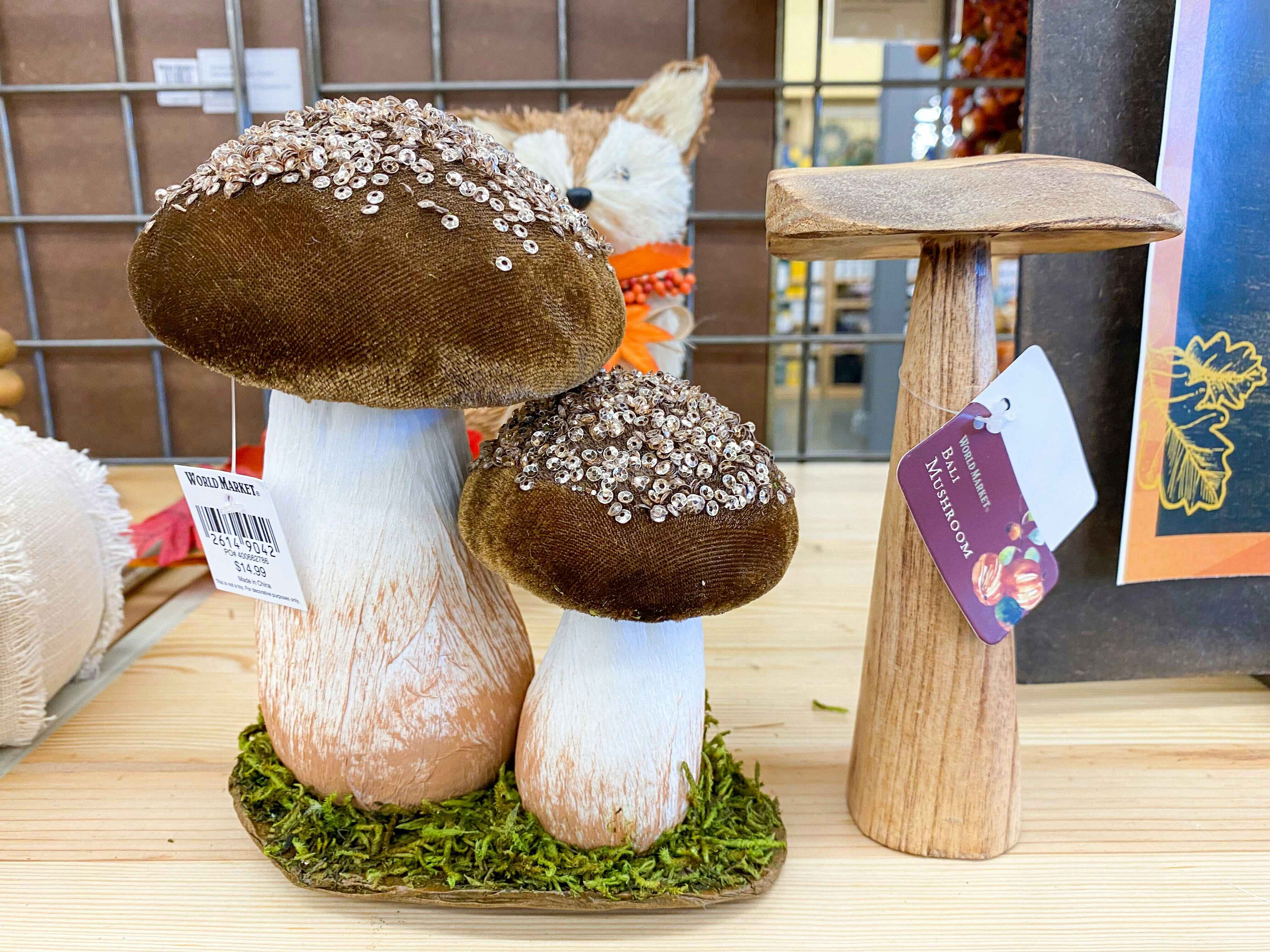 display of a mushroom figurine 