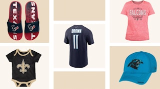 collage of nfl apparel for the family from academy sports