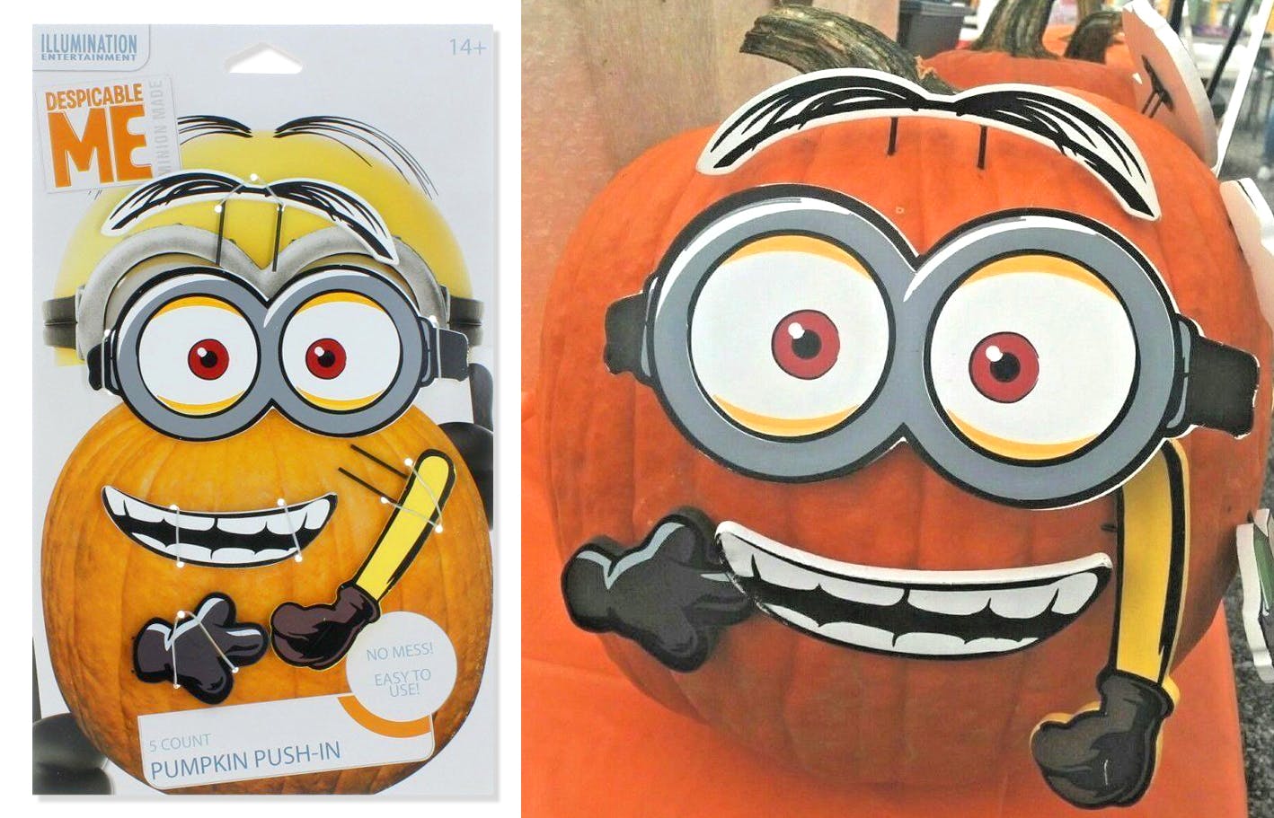 minions despicable me no-carve pumpkin decorating kit