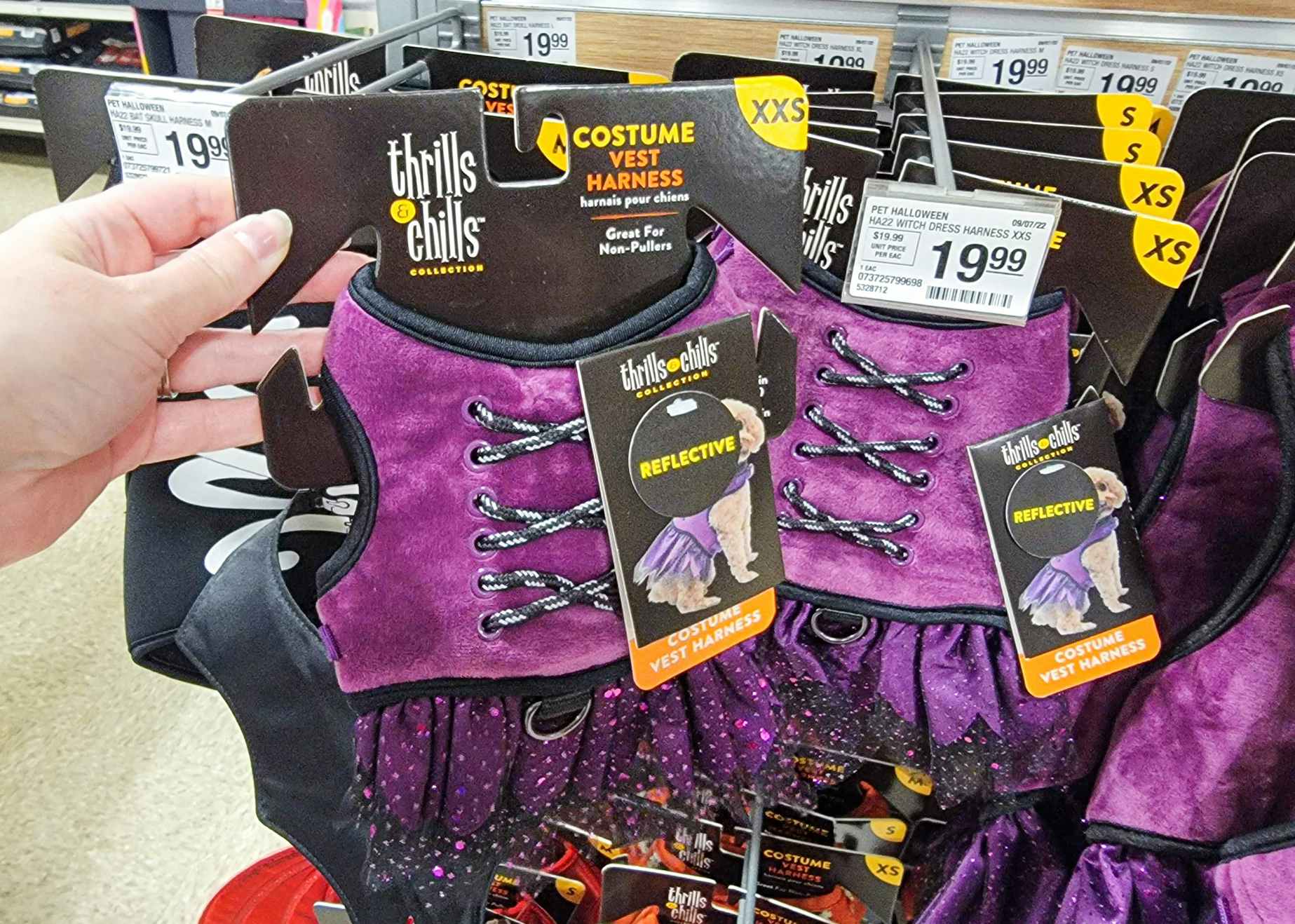 a purple dress style halloween vest harness