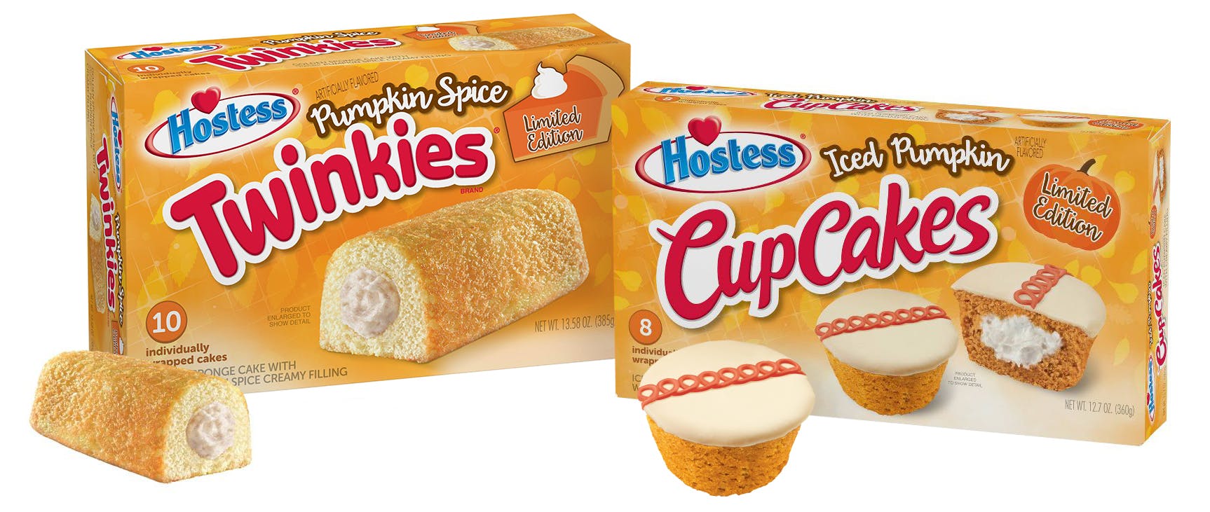 Hostess pumpkin pie spice-flavored Twinkies and Cupcakes
