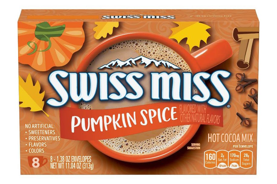Swiss Miss Pumpkin Spice hot chocolate product