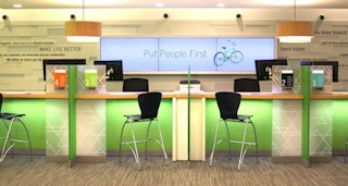 regions bank teller windows with empty seats