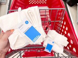 room essentials washcloth set in a target cart