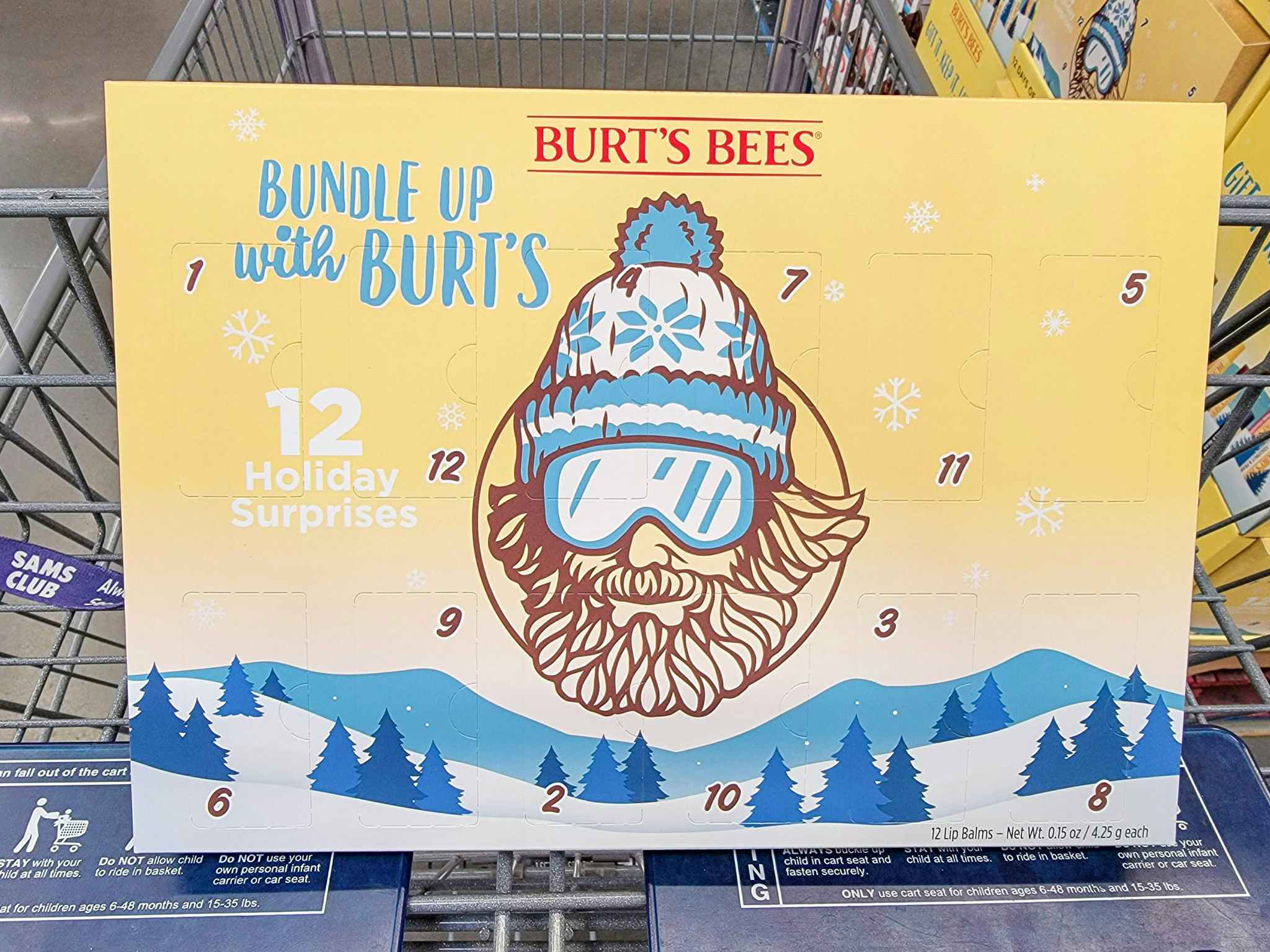 burt's bees advent calendar in a cart