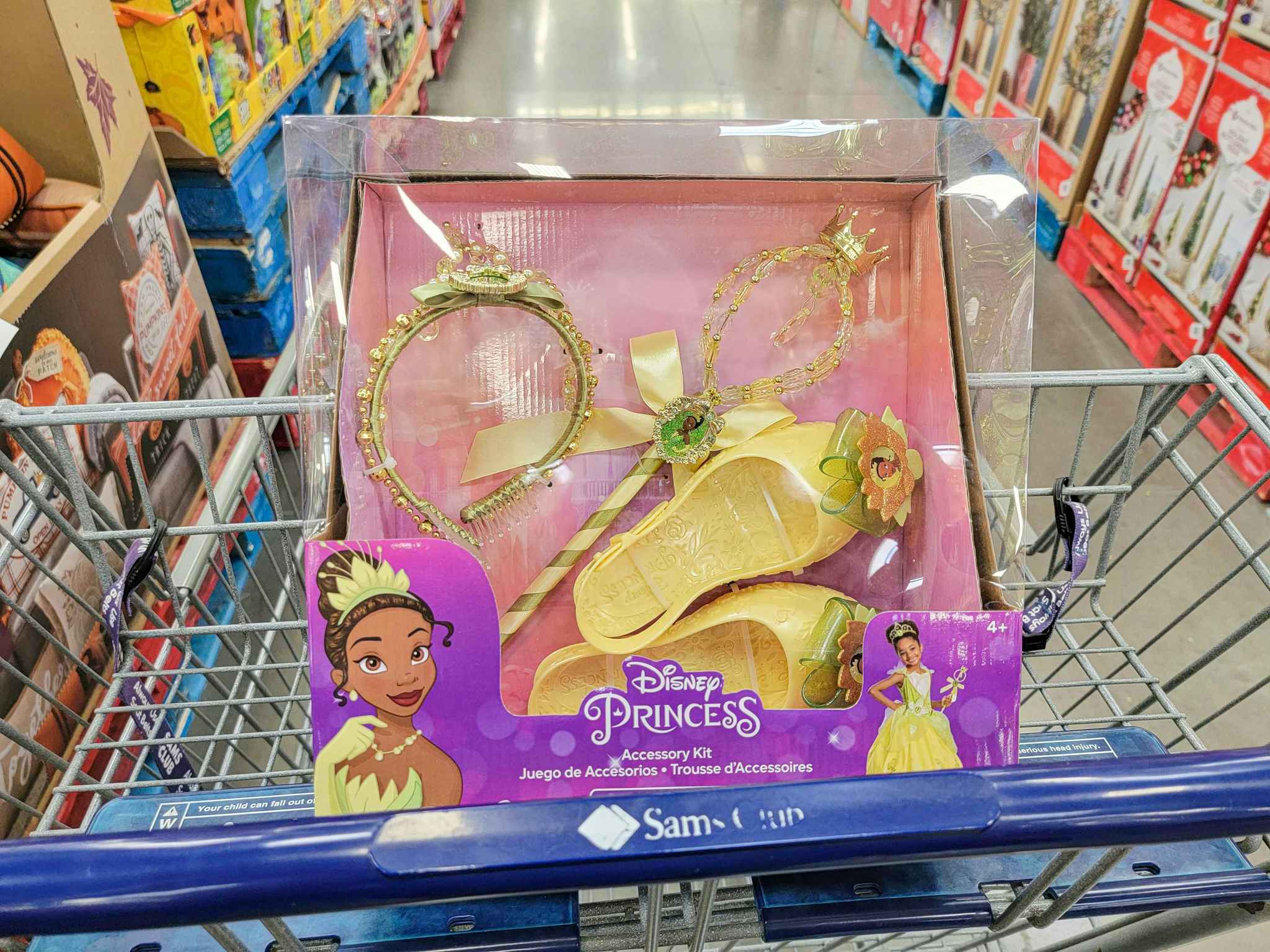 a tiana disney princess accessory set in a cart