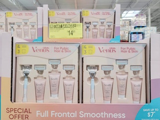 gillette venus fig grooming sets on a shelf