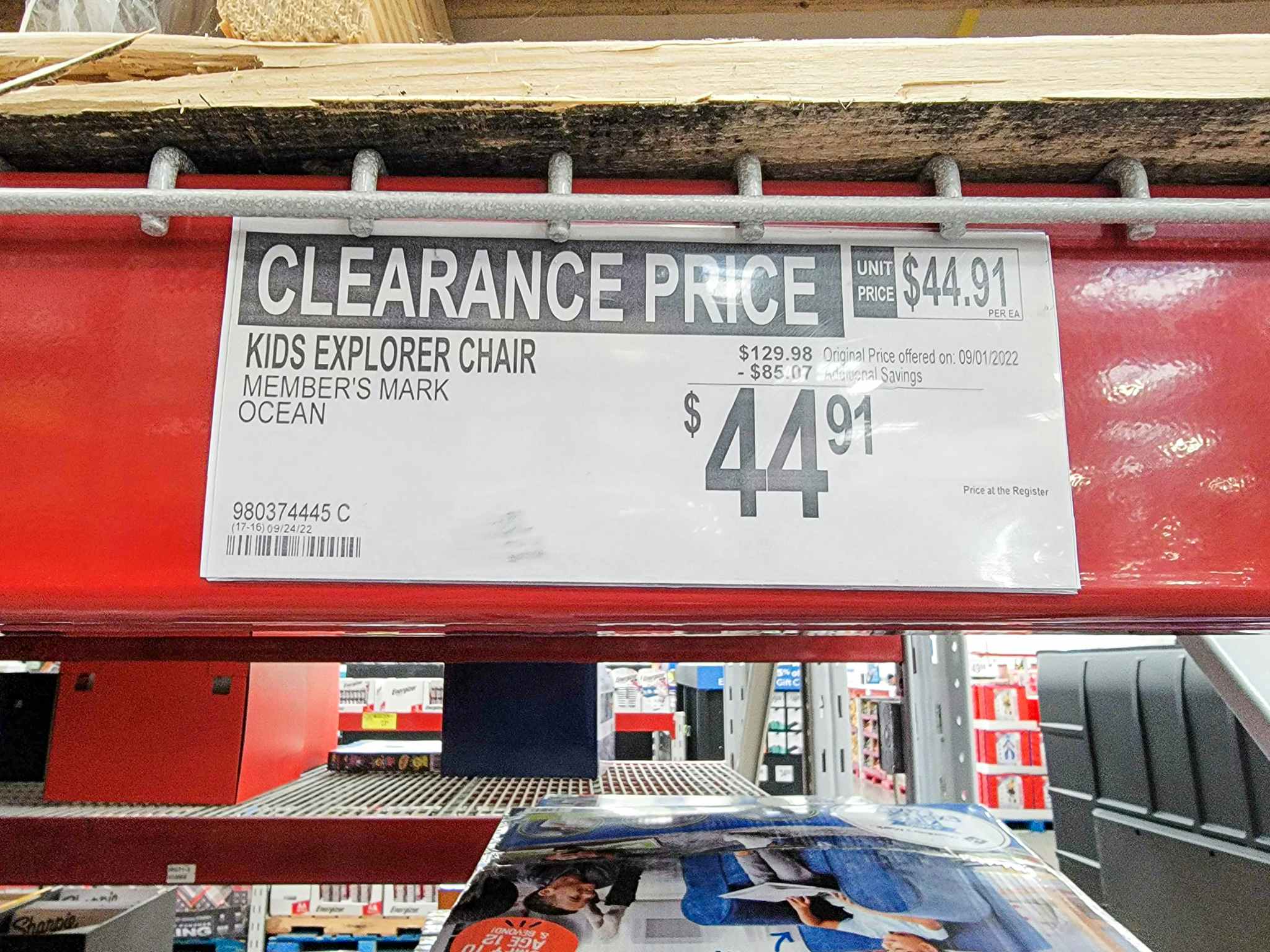 clearance sign for 44.91 kids jumbo explorer chairs