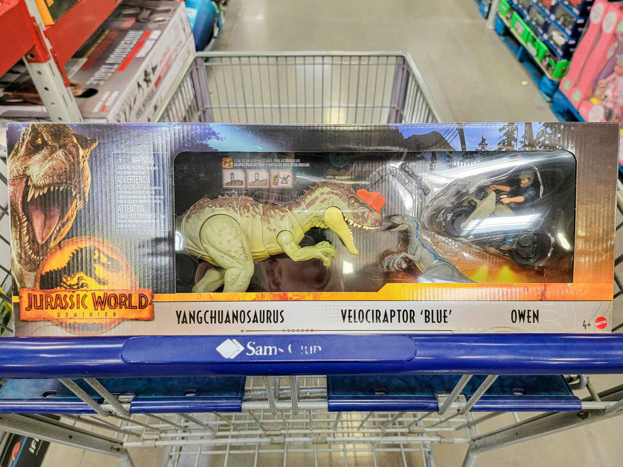 jurassic world dominion toy set with dinosaurs and owen