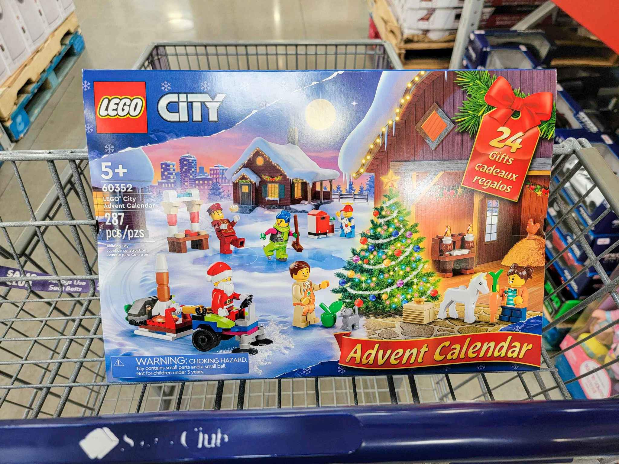 lego city advent calendar in a cart