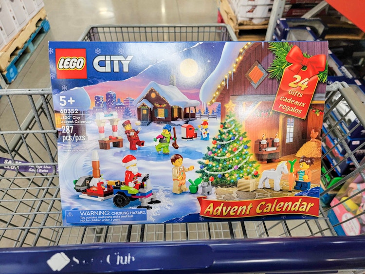 lego city advent calendar in a cart