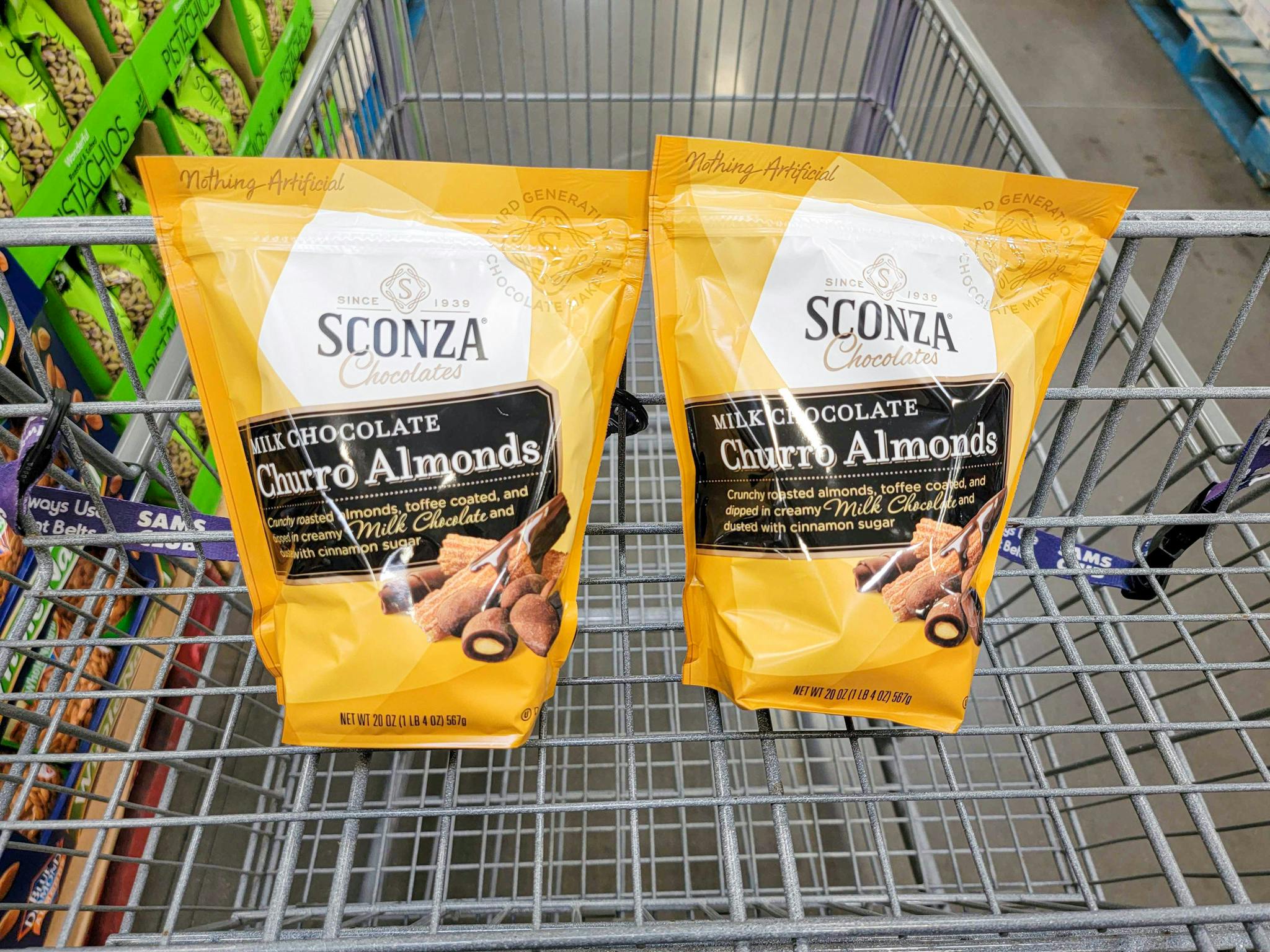 Sconza Milk Chocolate Churro Toffee Almonds, 2 Off at Sam's Club The