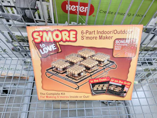 a smore making kit in a cart