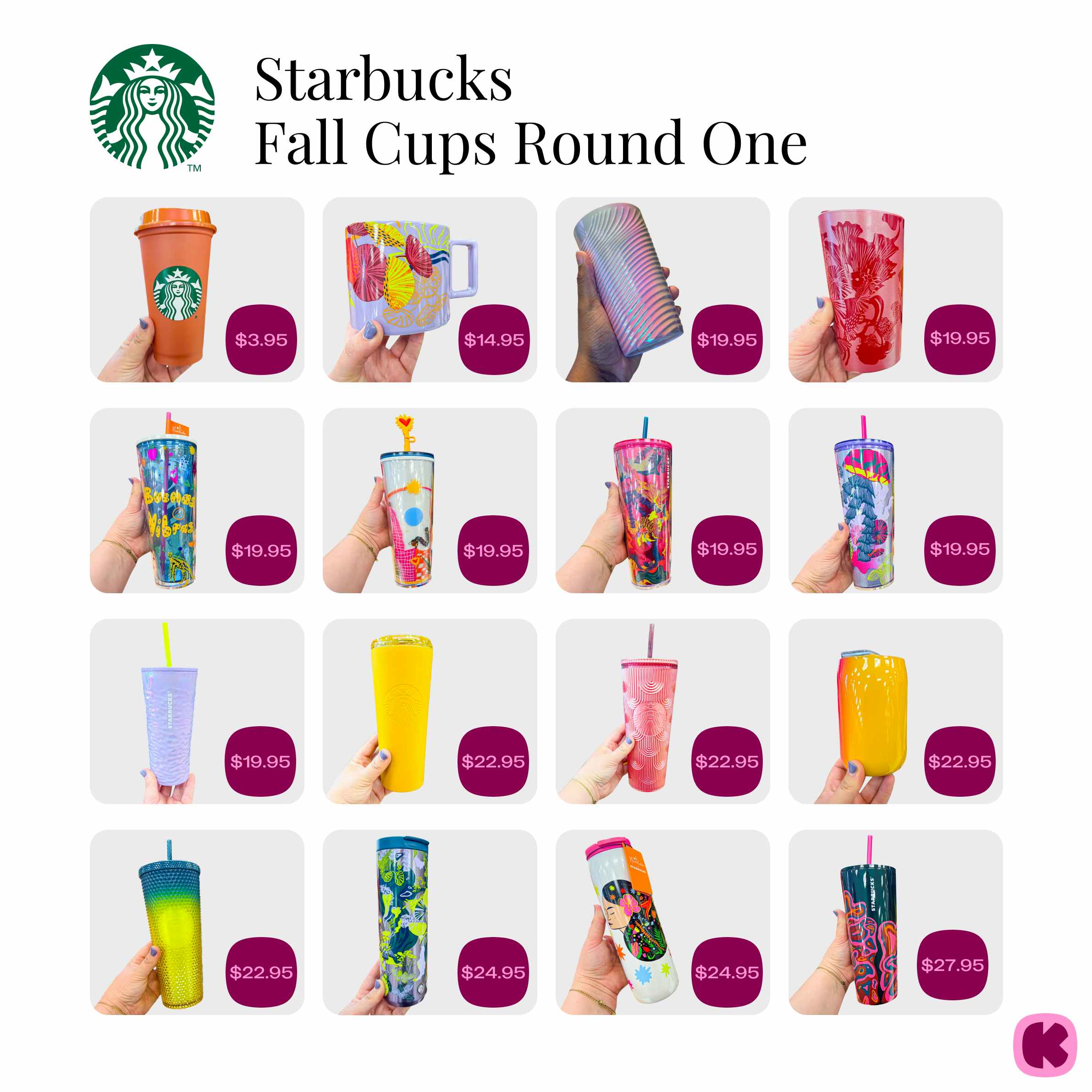 Starbucks fall cups round one graphic