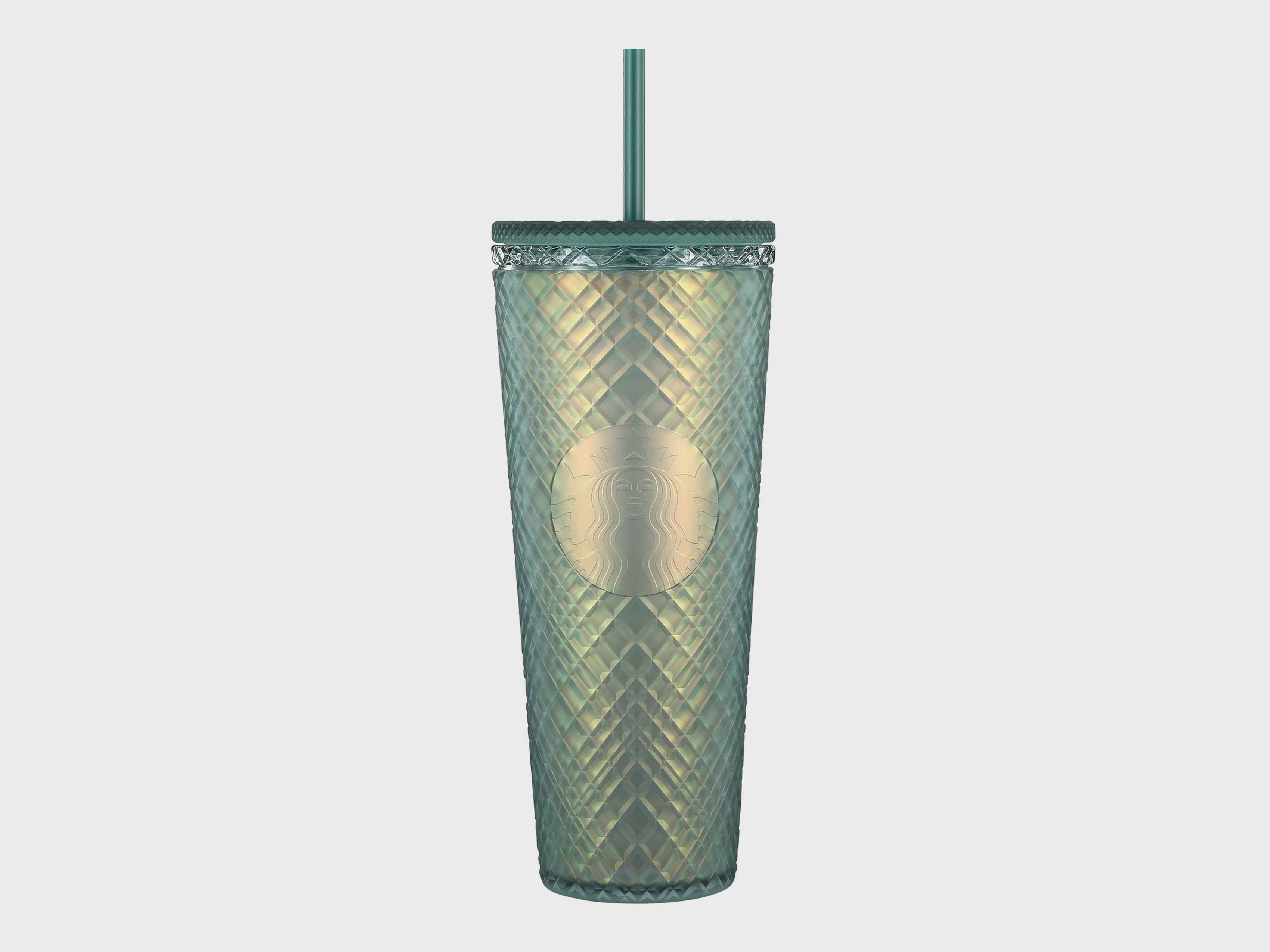 a starbucks green jeweled cold cup