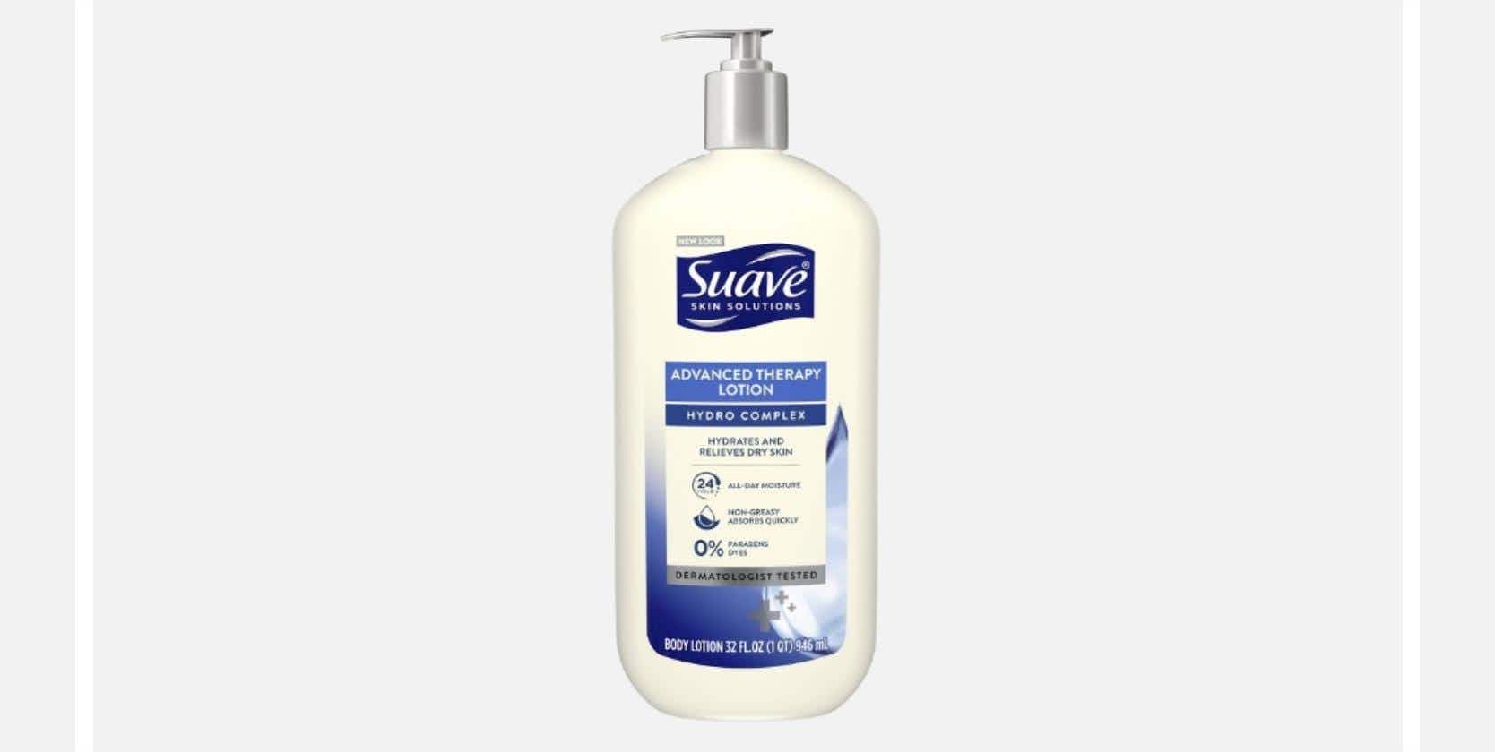 bottle of suave lotion