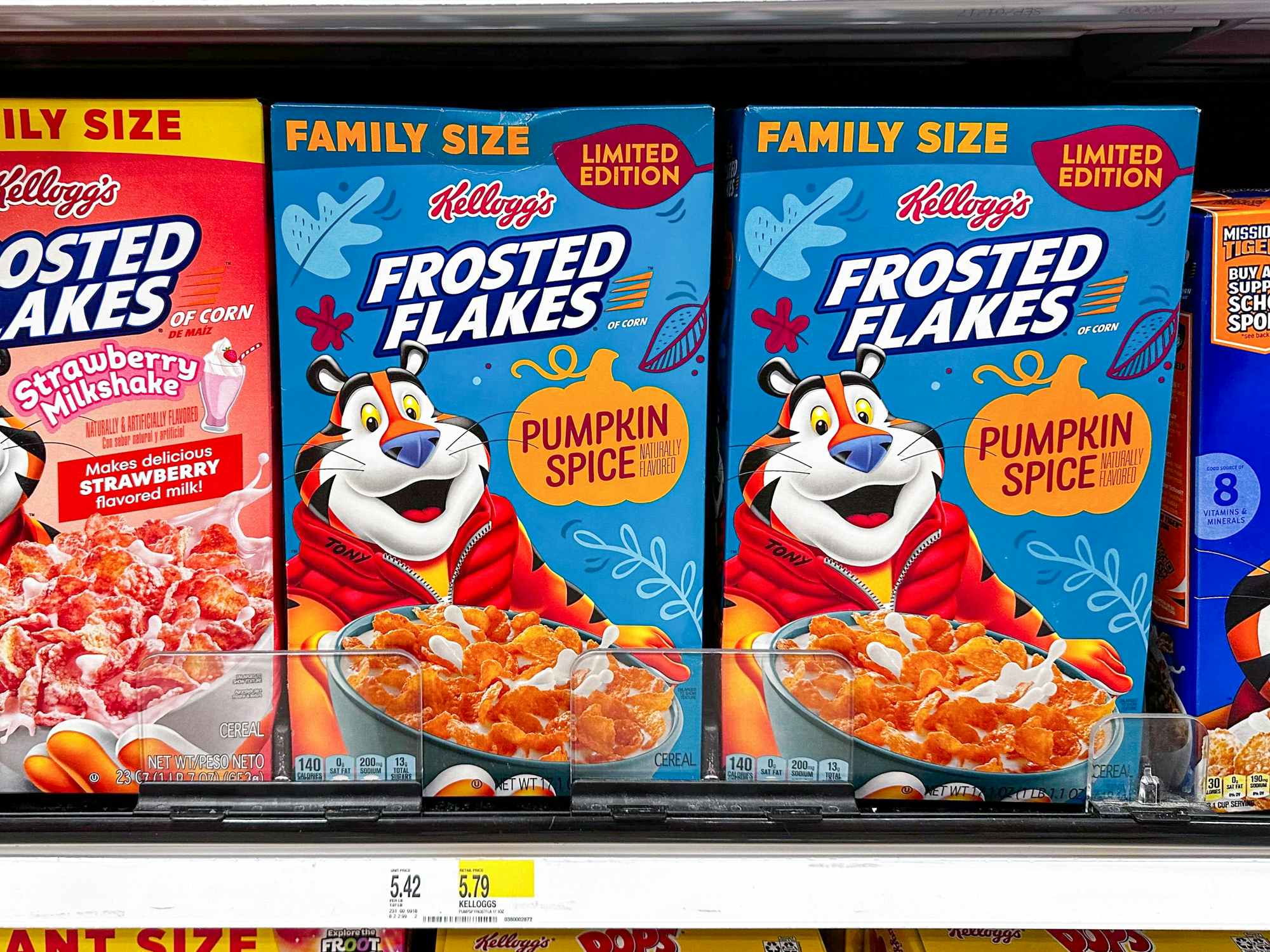 pumpkin spice Frosted Flakes cereal at Target