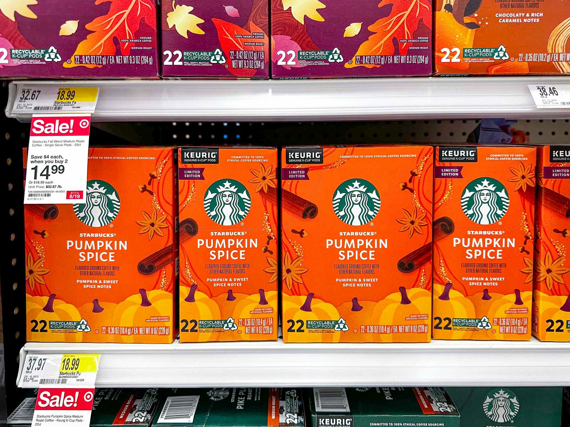 pumpkin spice Starbucks coffee k-cups at Target