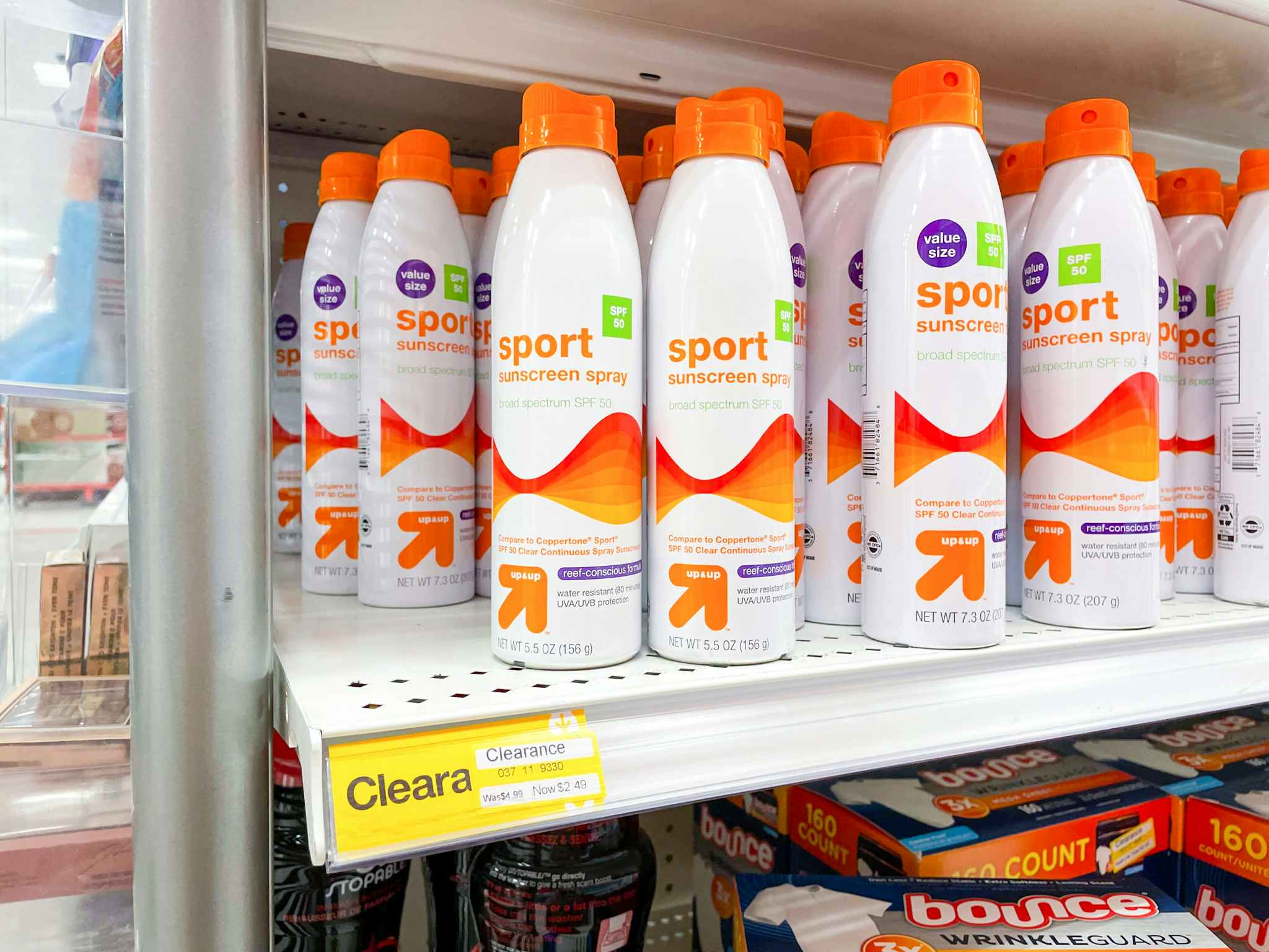 up and up sport sunscreen on target shelf