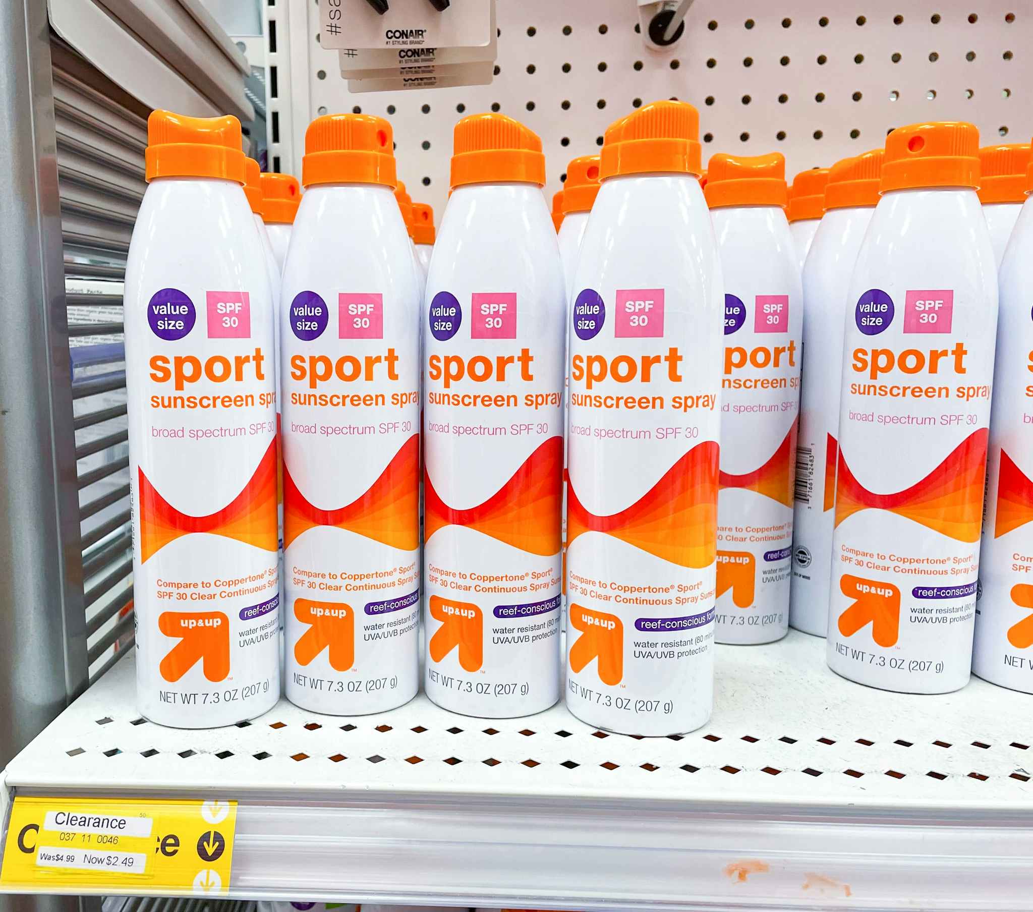 up and up sport sunscreen on target shelf
