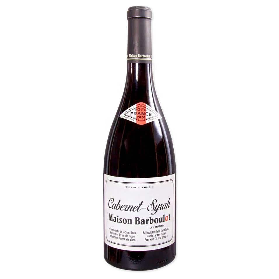 trader joe's caernet syrah maison barboulot wine bottle