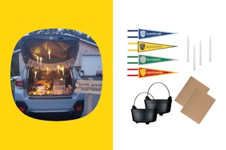 a trunk or treat idea with an Harry Potter theme and supplies