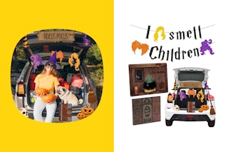 a trunk or treat idea with an Hocus Pocus theme and supplies
