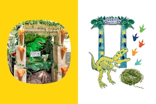 a trunk or treat idea with an Jurassic Park theme and supplies