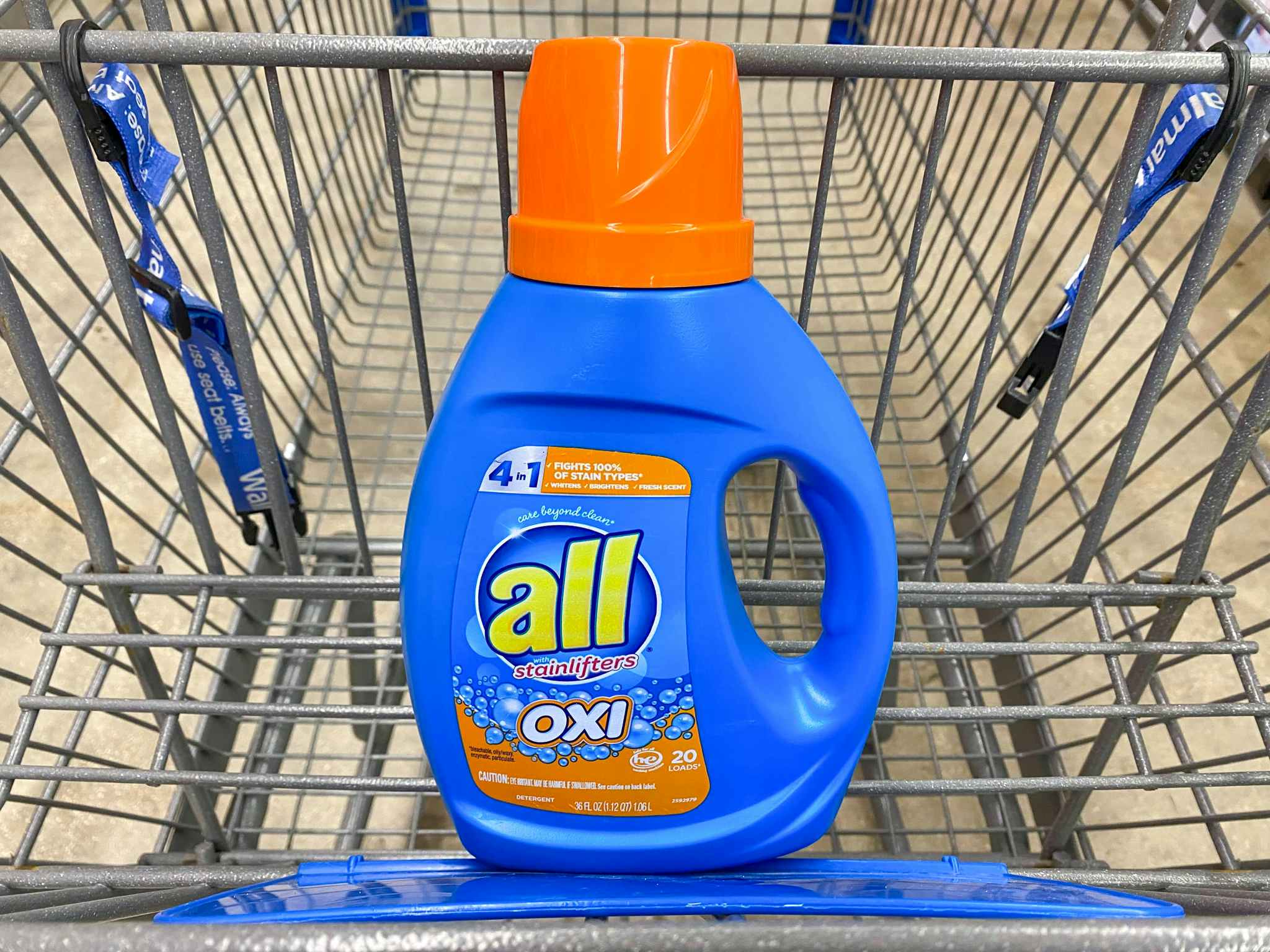 all with oxi laundry detergent in walmart cart