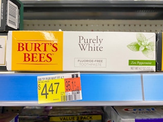 burt's bees purely white toothpaste on walmart shelf