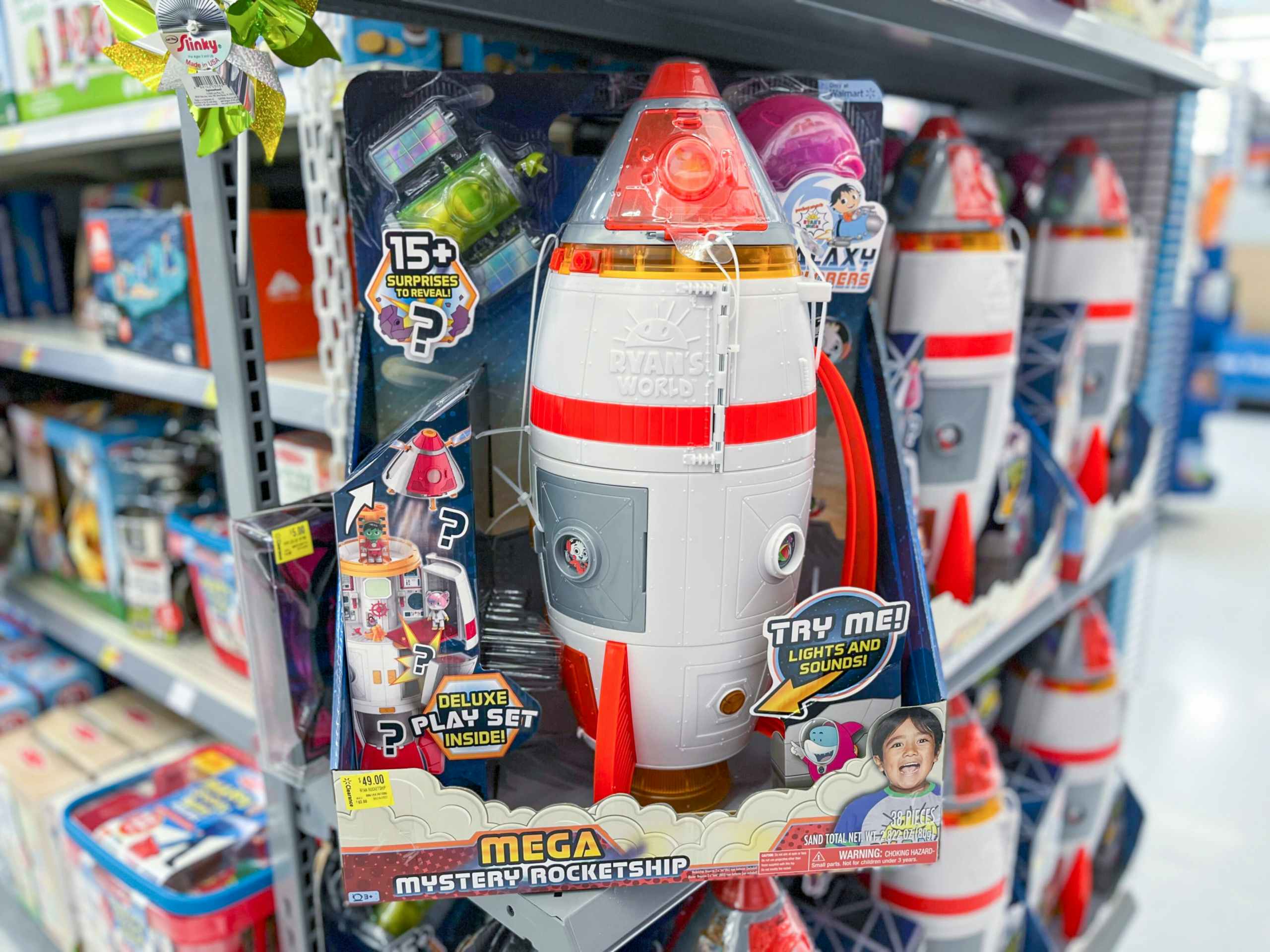 ryan's toy review rocket surprise toy on shelf
