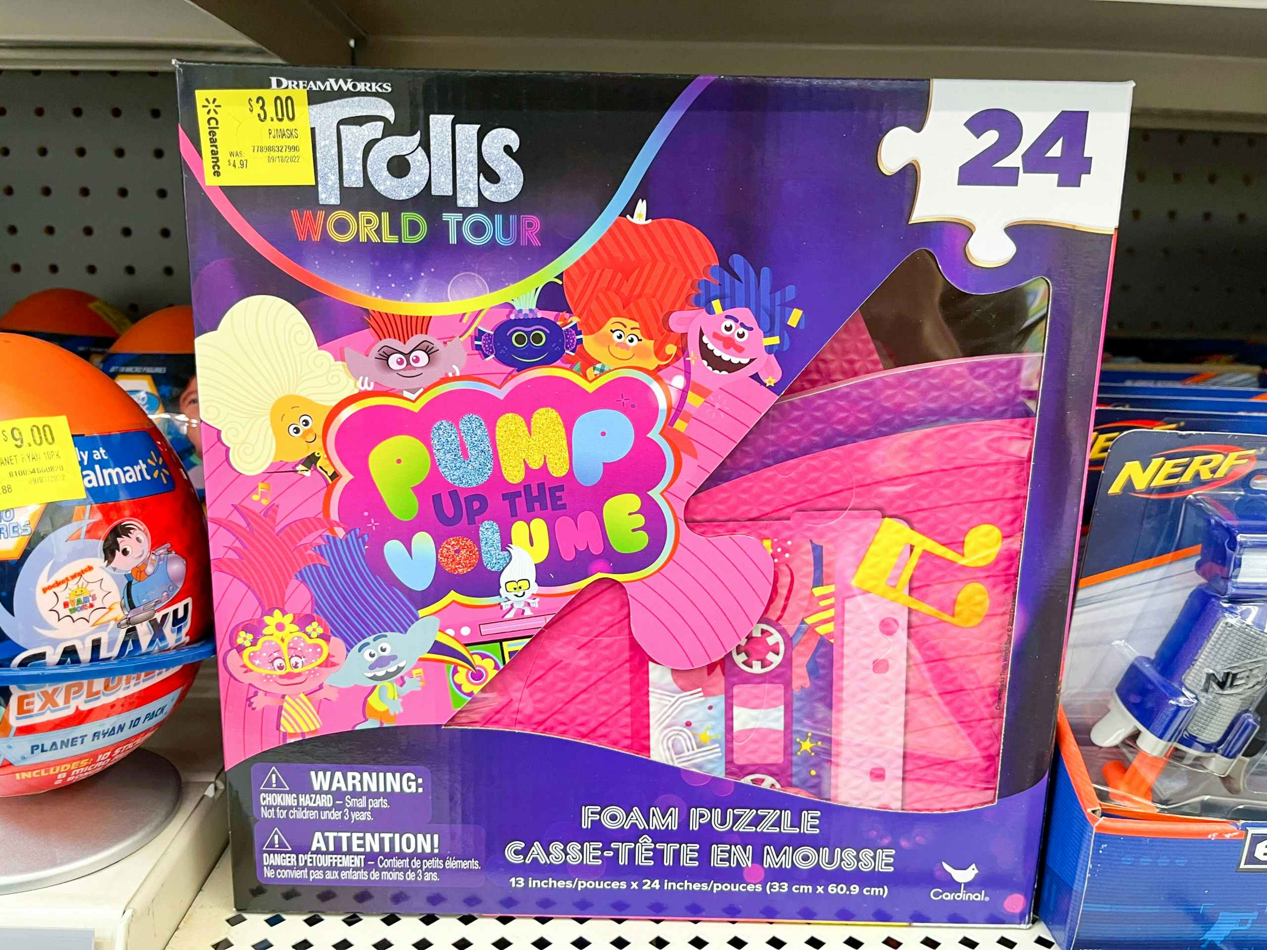 Trolls puzzle on shelf