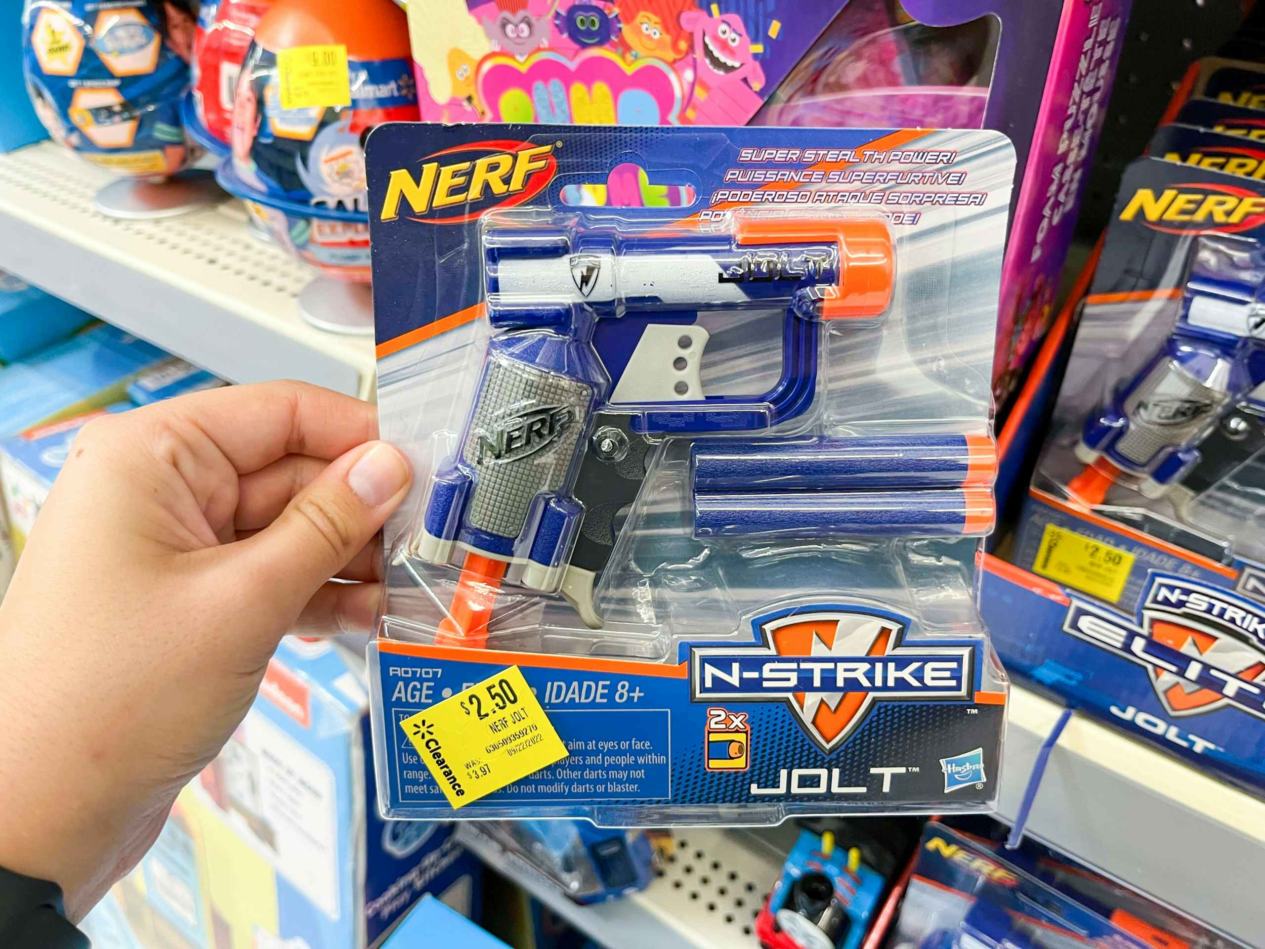 hand holding nerf blaster