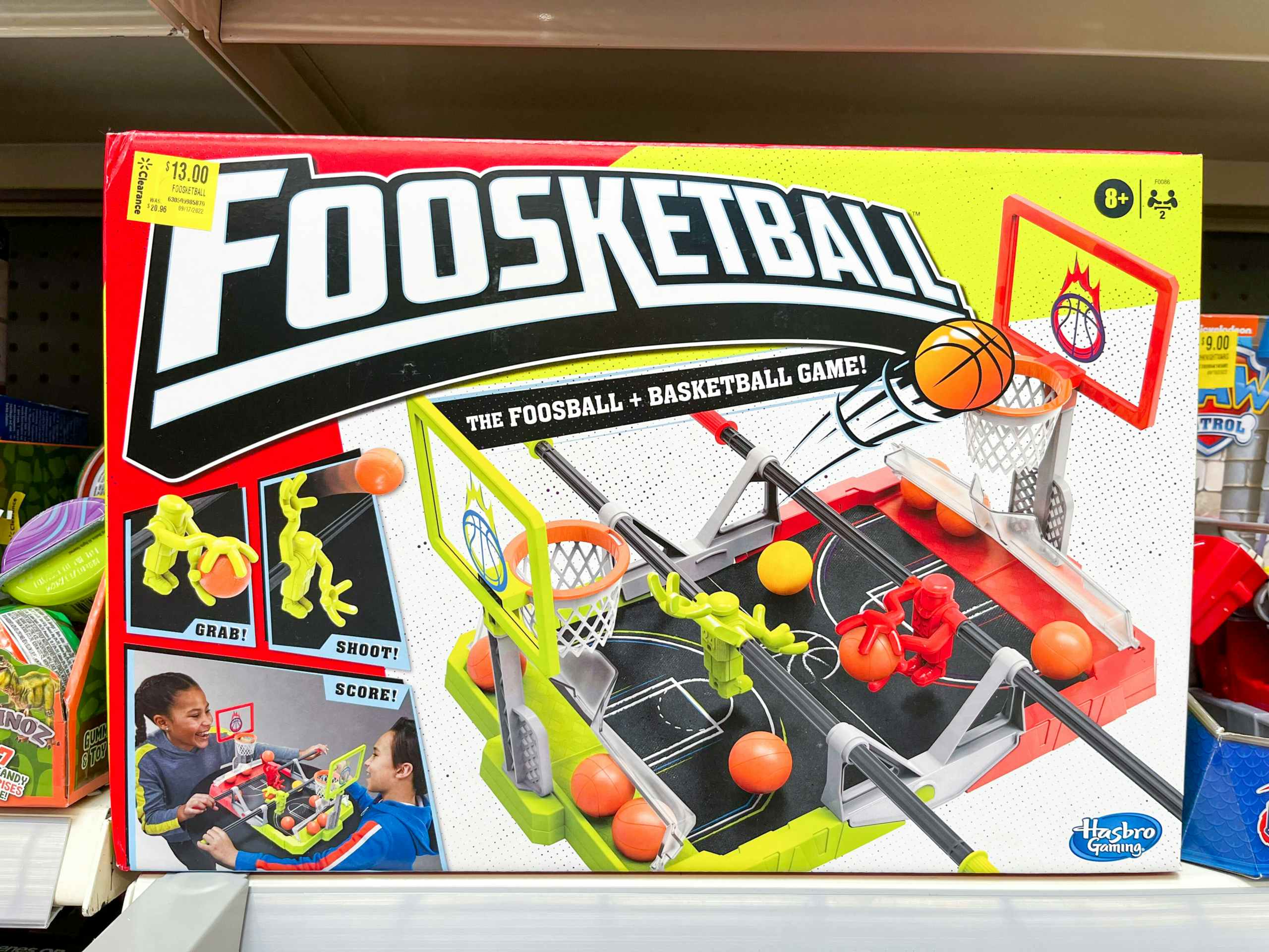 Foosketball box on shelf