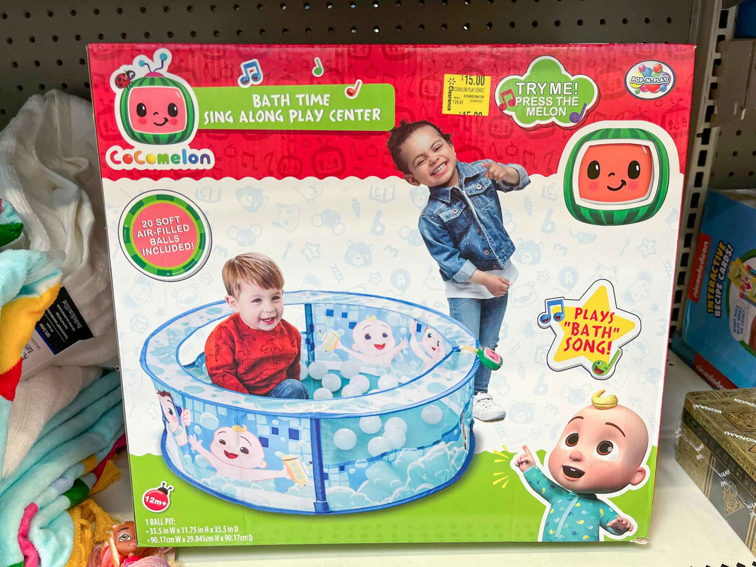 cocomelon indoor ball pit on shelf