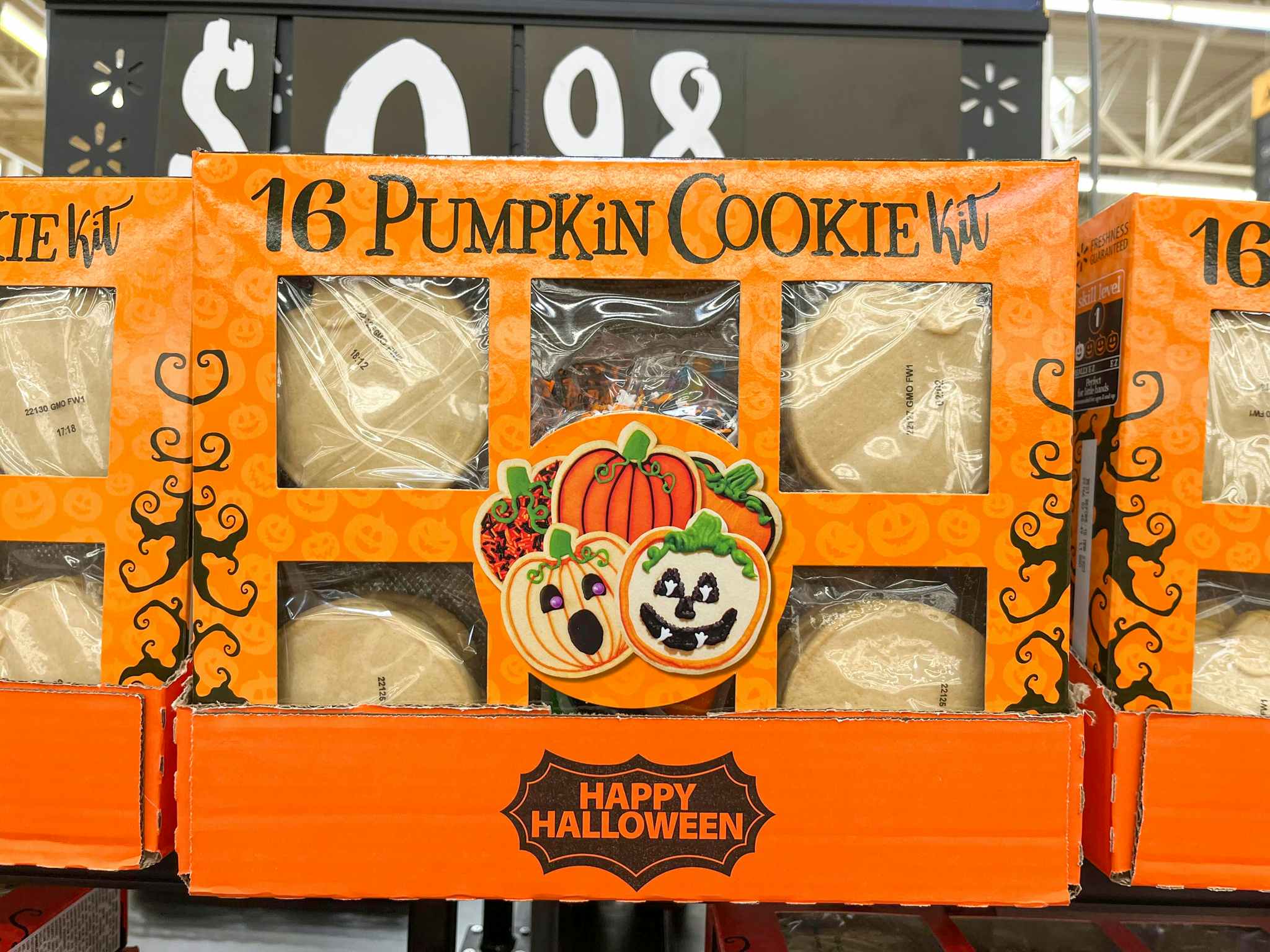 halloween pumpkin cookie kit on walmart shelf